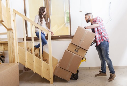 Removal van loaded for a student move in Shoreditch