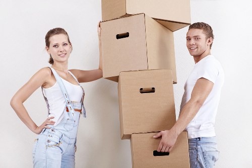 Professional removal van transporting furniture in Shoreditch