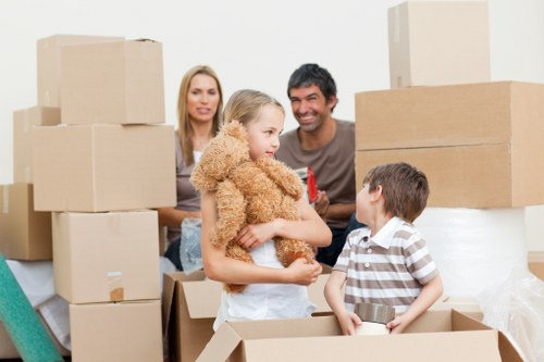 Professional moving support in Shoreditch with packed boxes